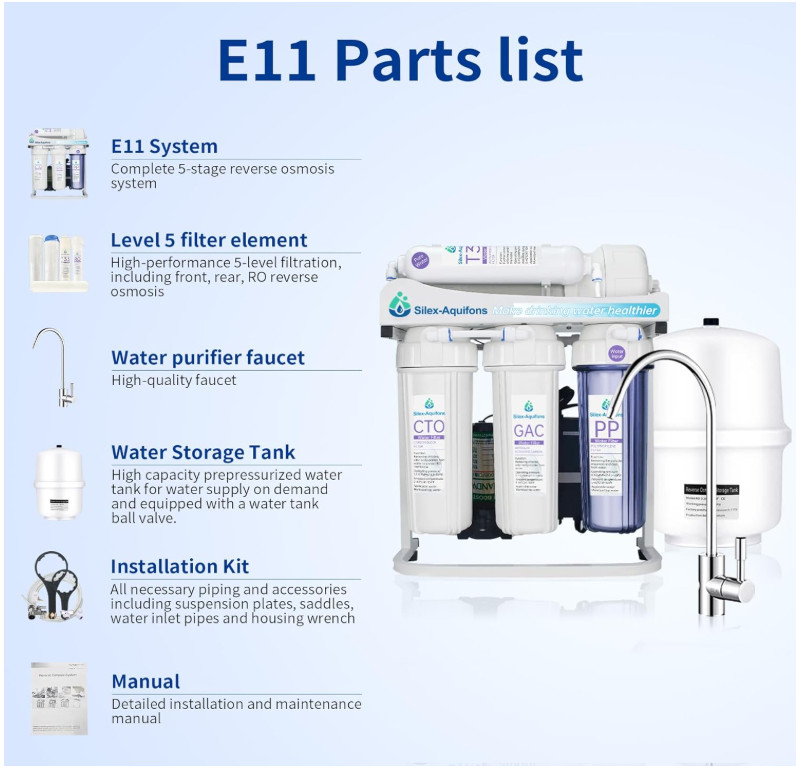 Under-Snik Water Filter 5-Stage Reverse Osmosis Drinking Water Filter System wit