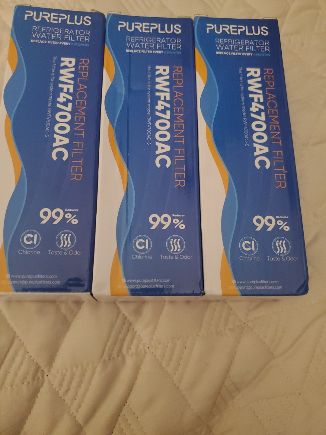 Pureplus RWF4700AC Replacement Refrigerator Water Filter Lot Of 3 and 3pk af004