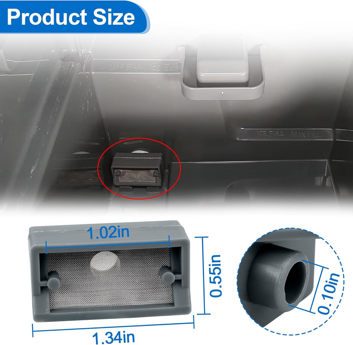 Ice Maker Filter Piece Fit for GE Profile Opal 2.0 Nugget Ice Maker and for Opal