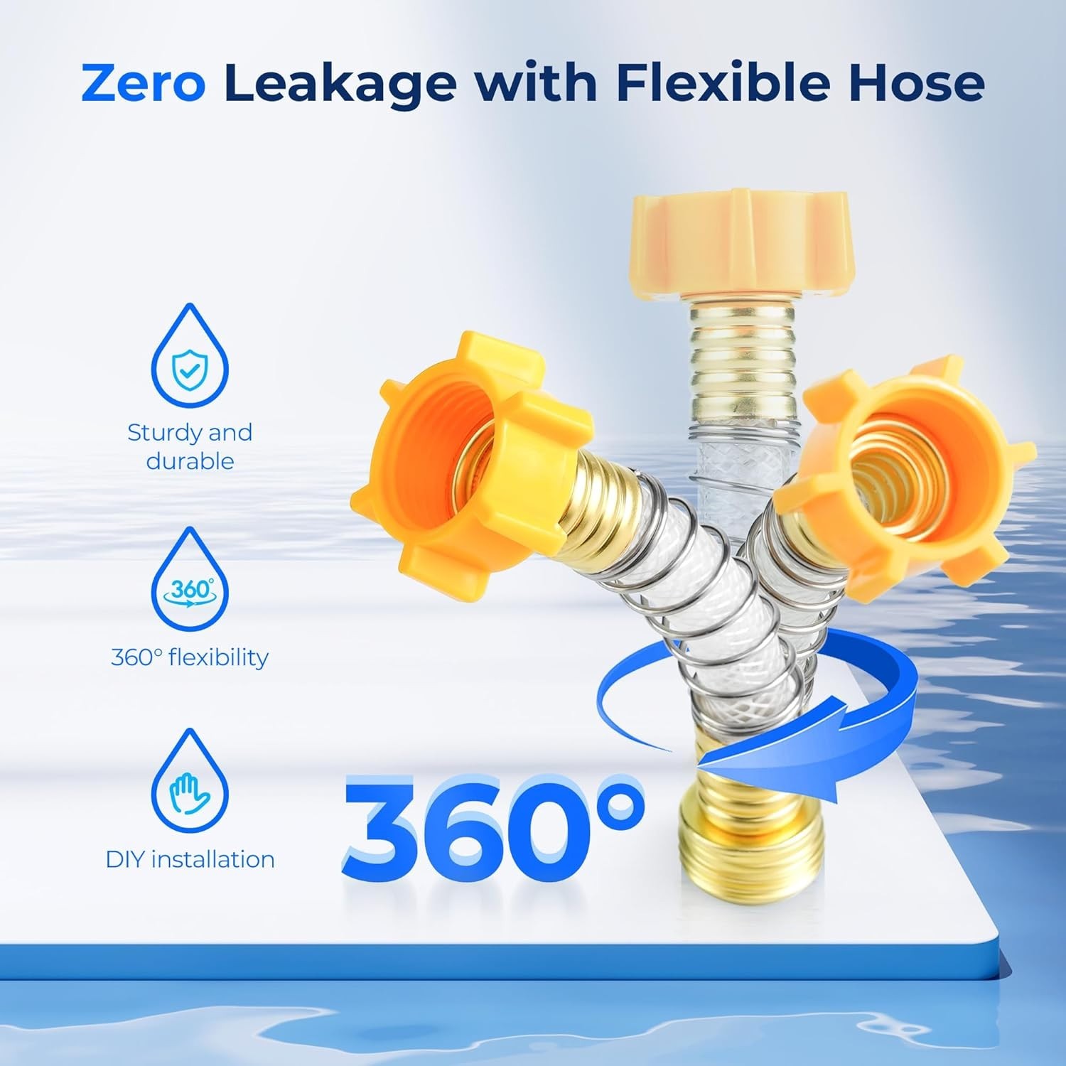 RV Inline Water Filters with 1 Flexible Hose Protector, NSF Certified, 2 Pack