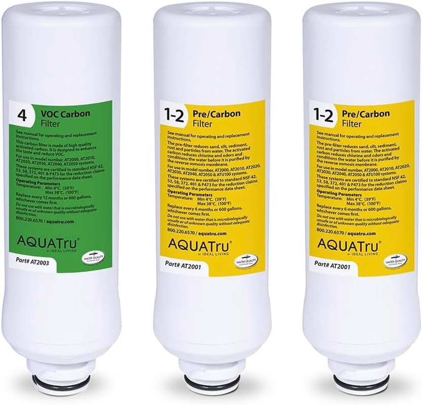 Aquatru Classic Replacement Filters for Classic Countertop Reverse Osmosis Wate