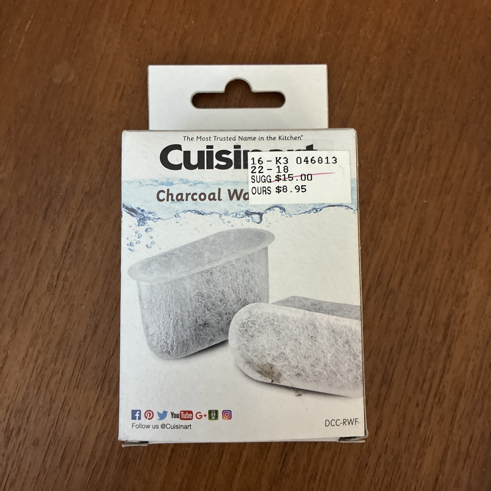 Cuisinart DCC-RWF Replacement Charcoal Water Filter – White 2 Pack