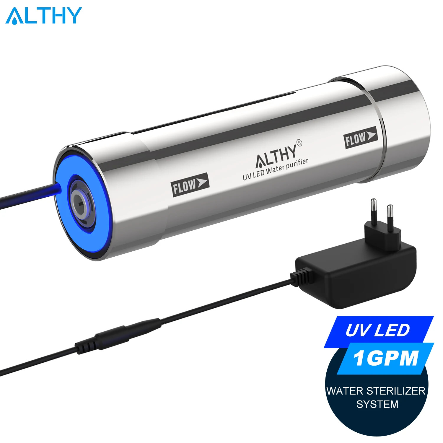 ALTHY LED Ultraviolet Water Sterilizer Purifier System Filter Flow Switch UV-LED