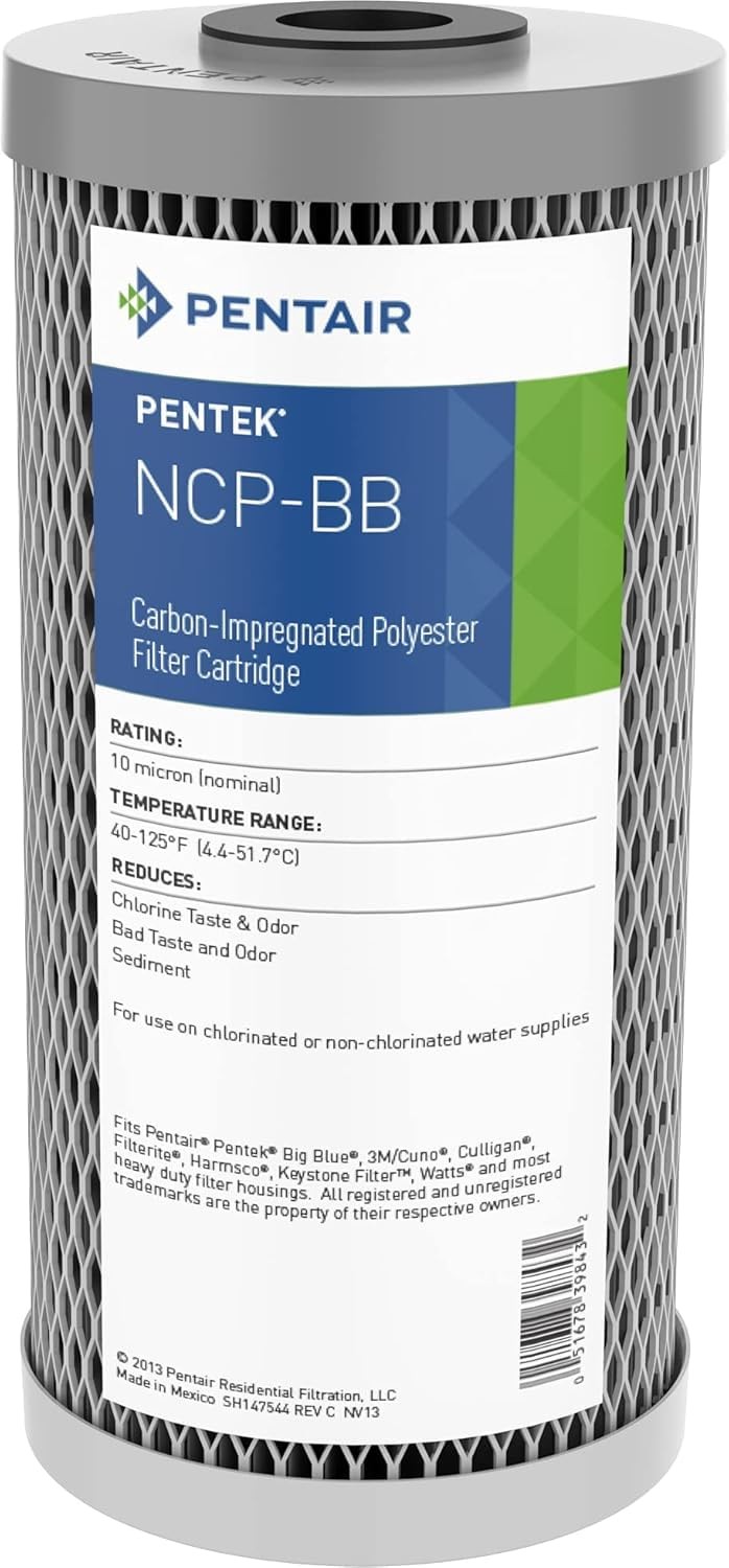 Gray Potable Water Filter Cartridge Pleated Polyester Carbon Fits 10 Inch Hou…