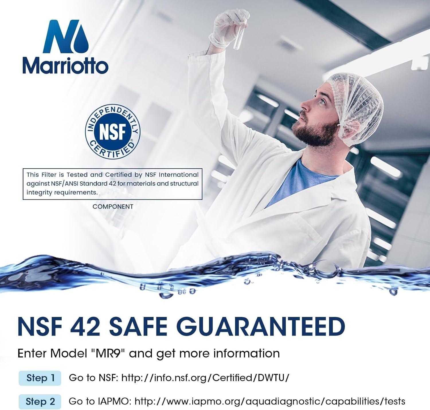 Replacement Water Filter 3 Pack NSF Certified for GE Side by Side Refrigerators