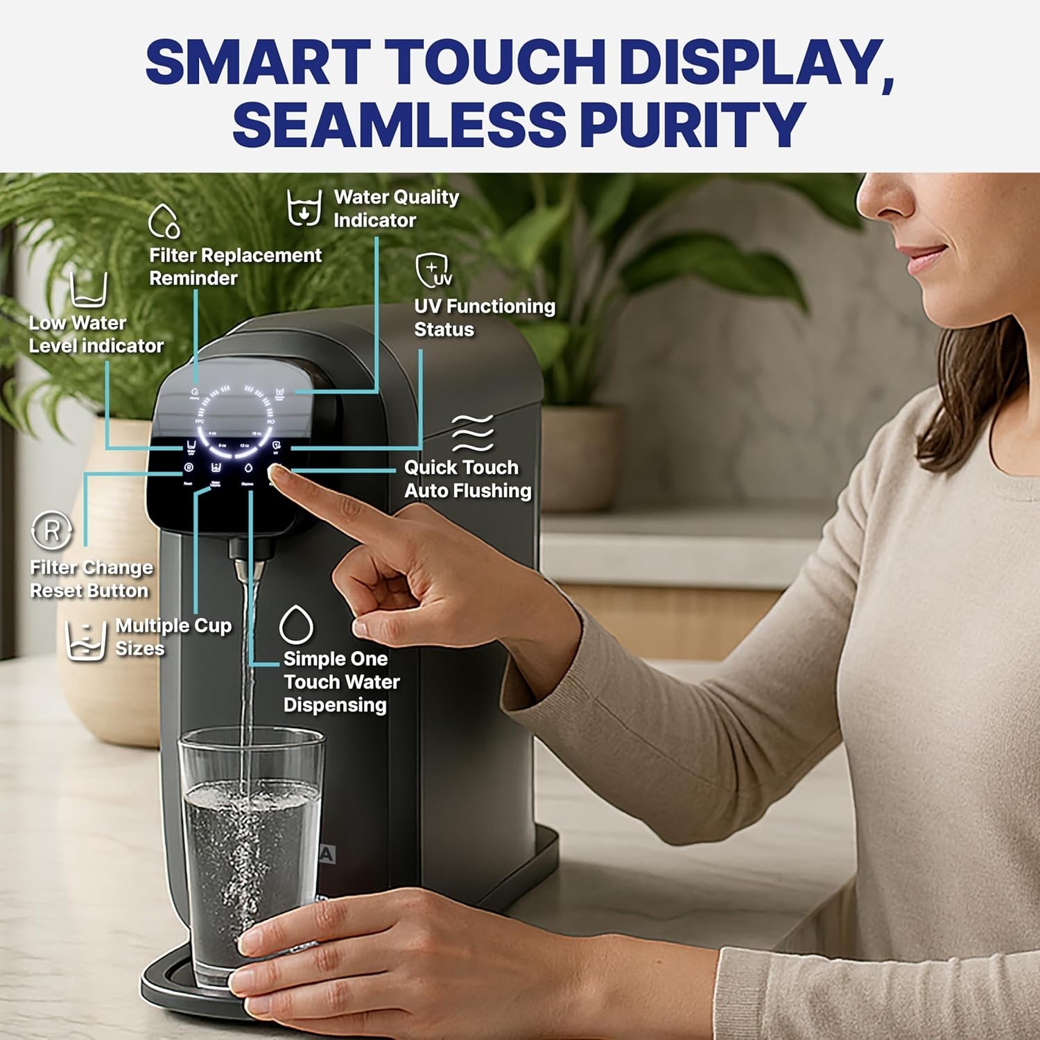 8-Stage Countertop Reverse Osmosis Water Filter System | RO with UV | Sedimen…