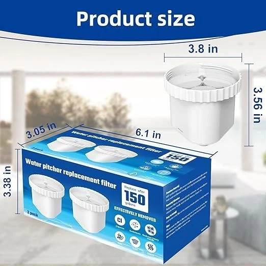 4 Packs Water Filter Compatible with Epic Water Pitcher, Aquagear, Seychelle