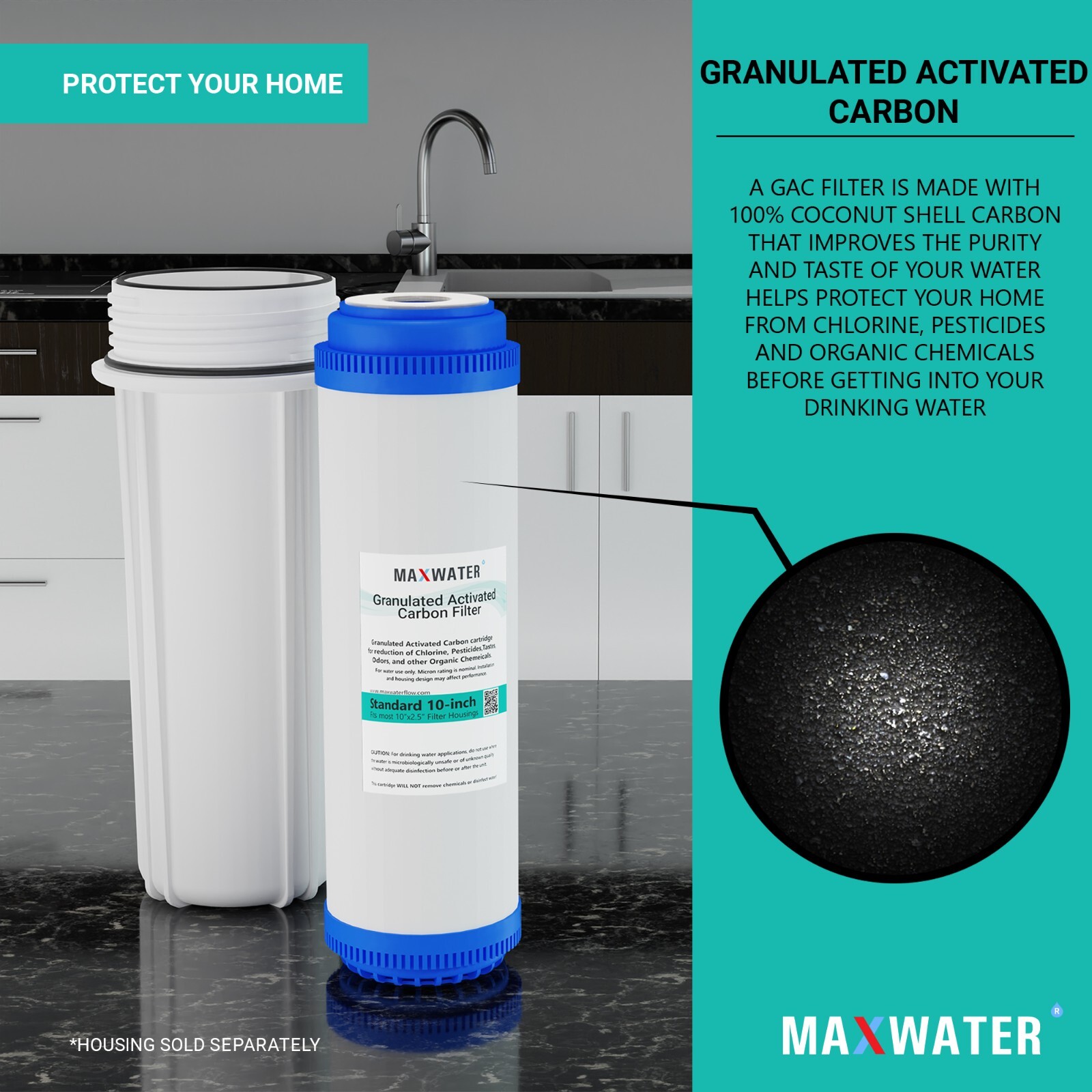 25 Pcs GAC Granular Activated Coconut Shell Carbon Reverse Osmosis Water Filter