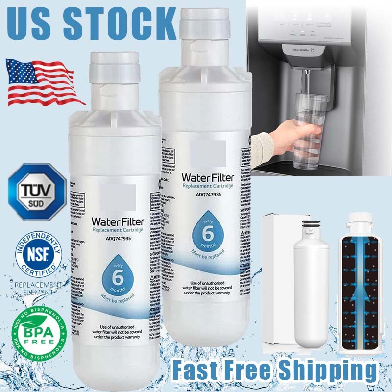 2Pack Replacement Refrigerator Refresh Ice Water Filter for LG LT1000P ADQ747935