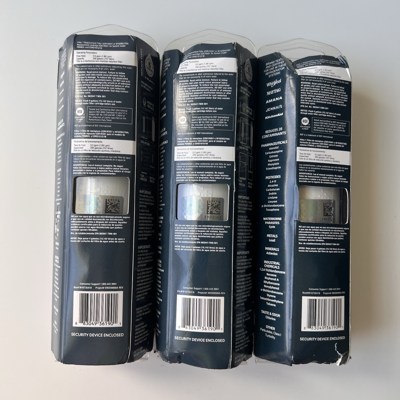 3 PACK ΕDR1RXD1 Refrigerator Wate Filter 1 Replacement New