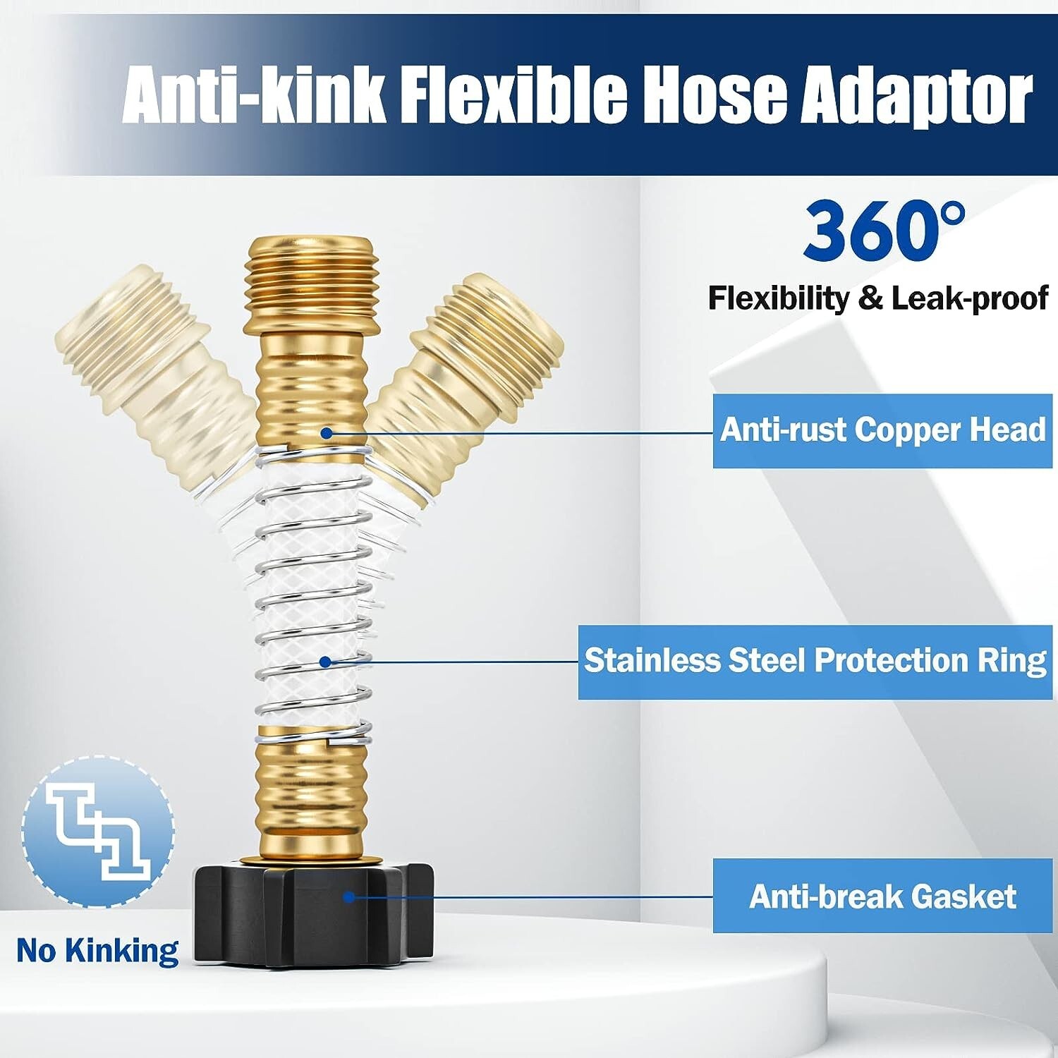 2-Pack RV Water Filter with Flexible Hose Protector, Reduces Odors, Sediments