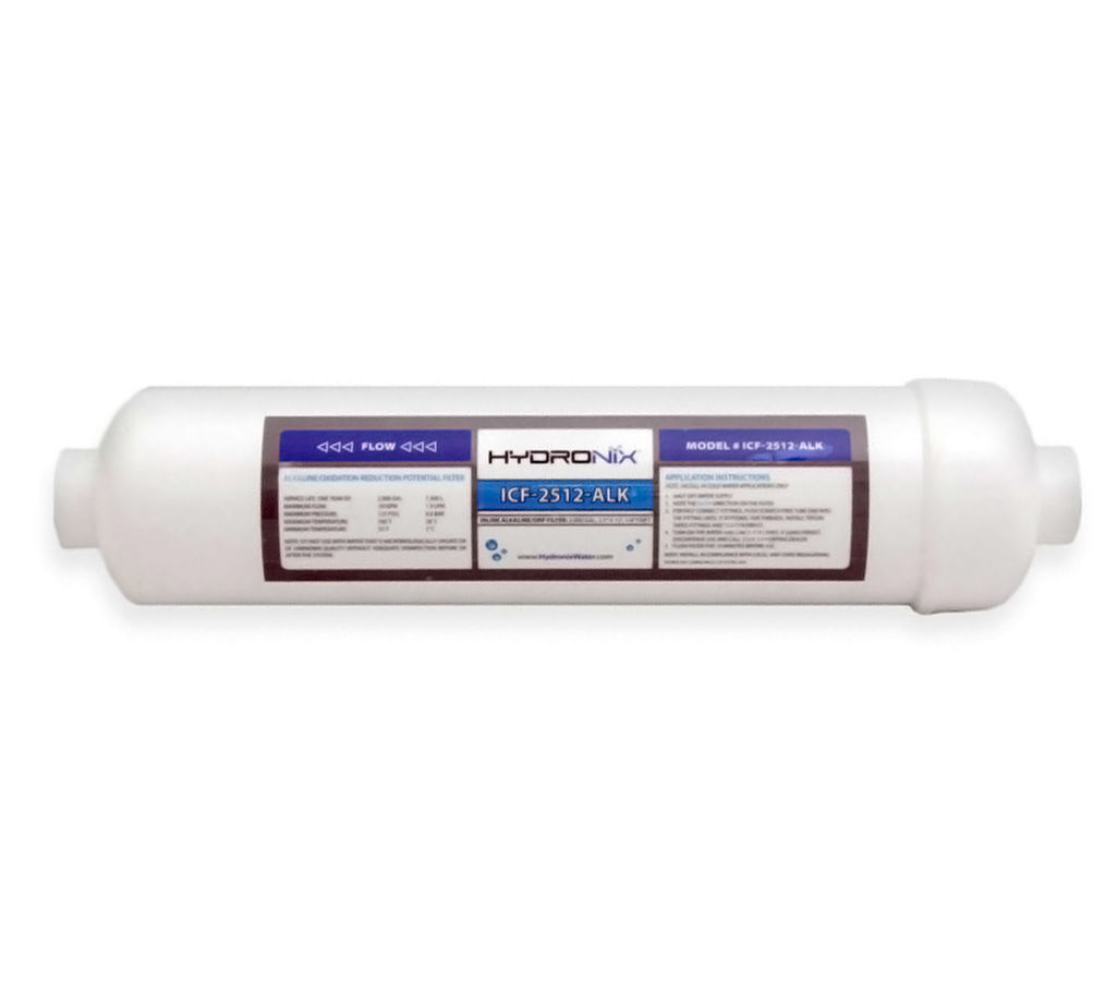 Alkaline Remineralization pH Inline Water Filter Fits Any RO, 1/4″ NPT Ports