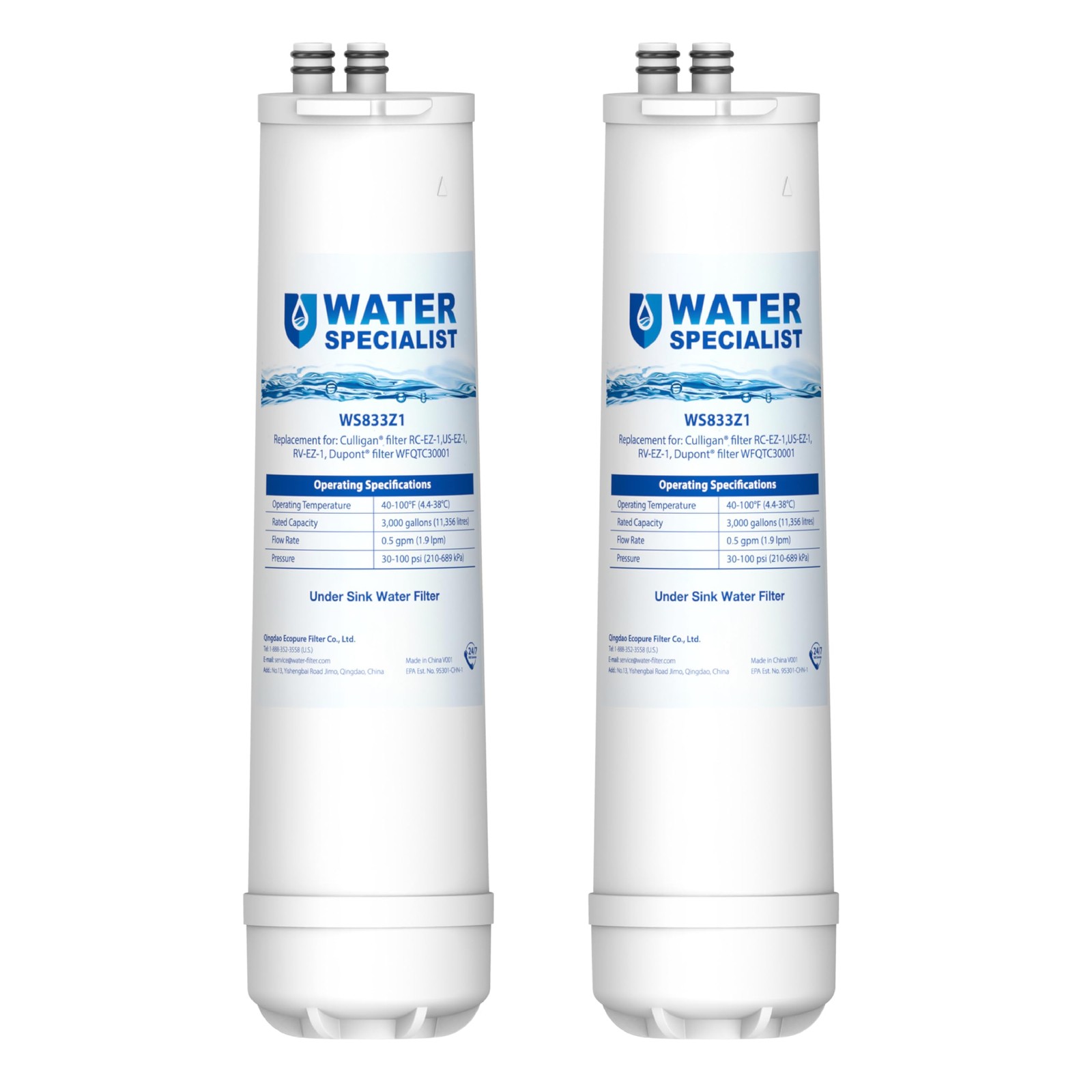 Waterspecialist RC EZ 1 Water Filter, Replacement for DuPont® Carbon 3000QT F…