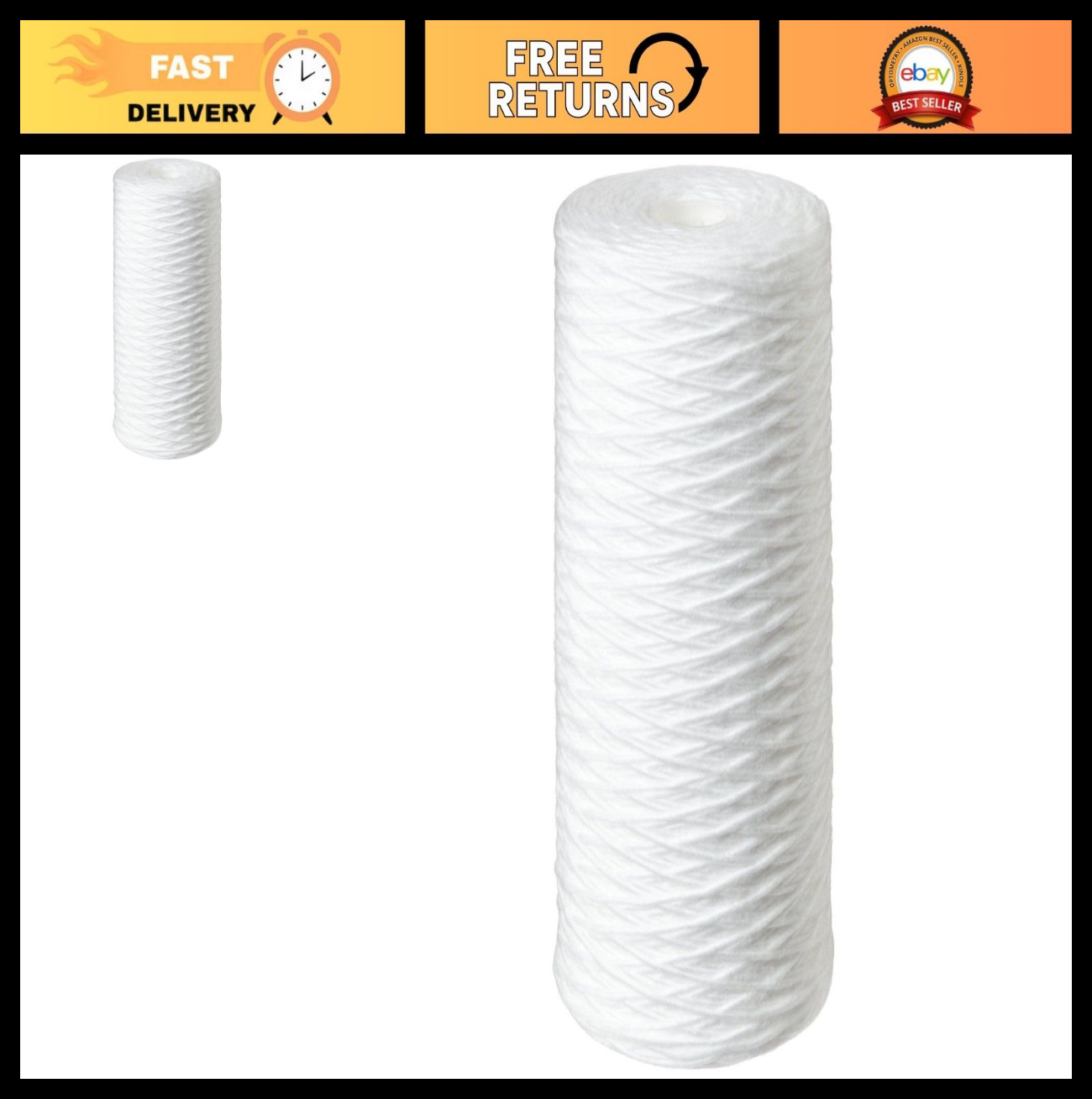 10″ x 4.5″ Big Blue Sediment Water Filter Cartridge, 0.5 Micron, Whole House Use
