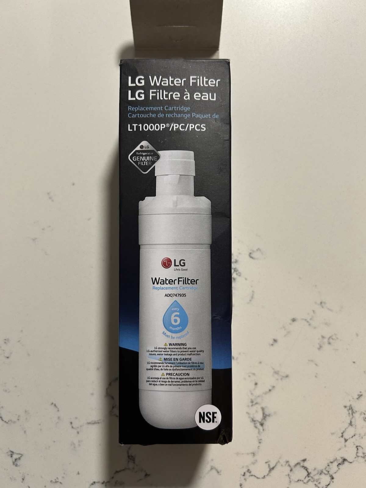 LG Water Filter Replacement Cartridge ADQ747935 LT1000P/PC/PCS