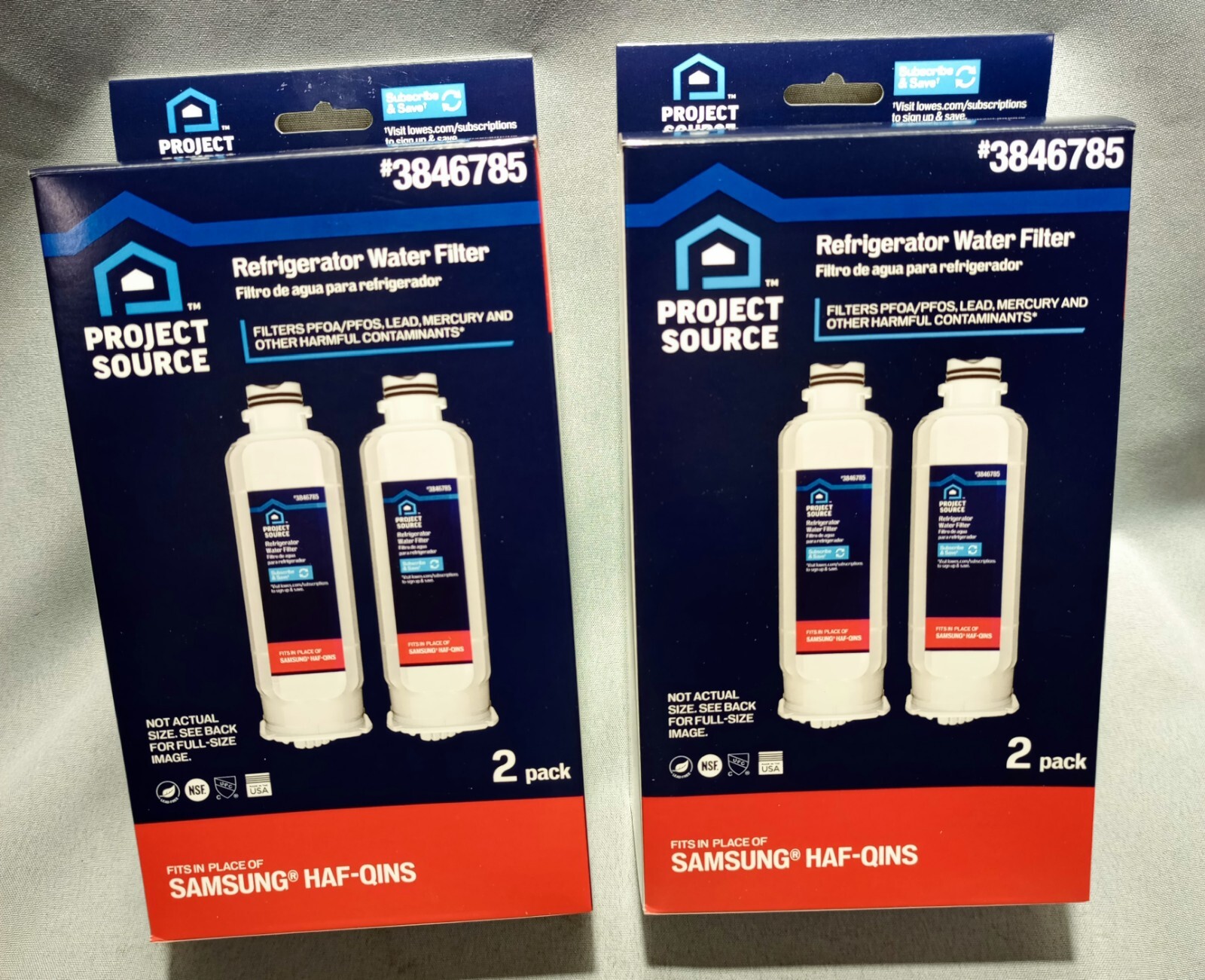 Project Source 3846785 Refrigerator Water Filter 4 Pack (2 Packs Of 2)