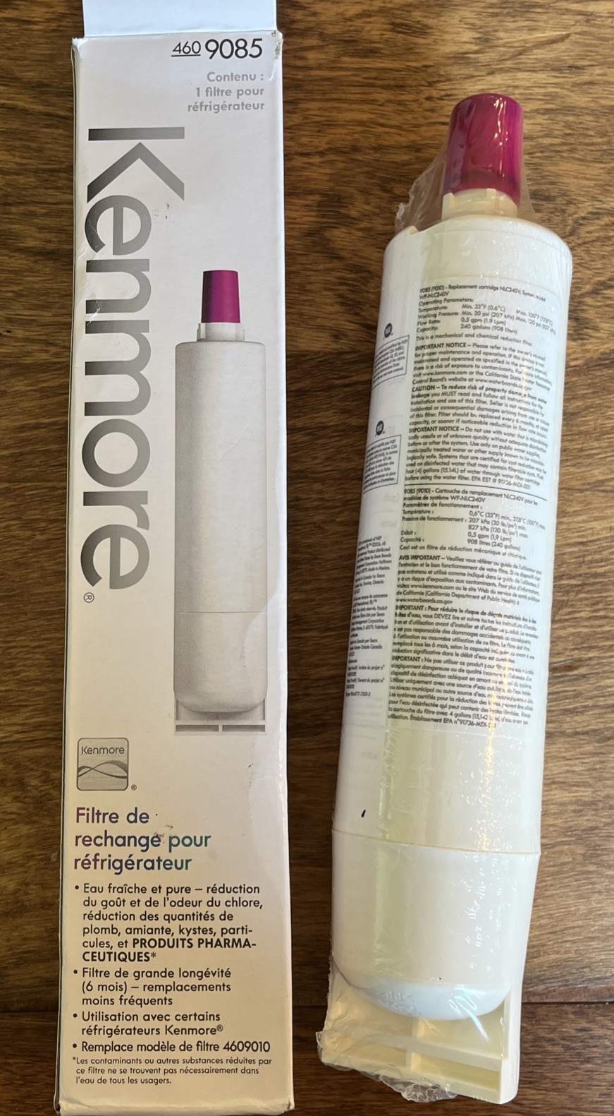 Kenmore 9085 Replacement Refrigerator Water Filter (4609085) – 1-PACK NEW