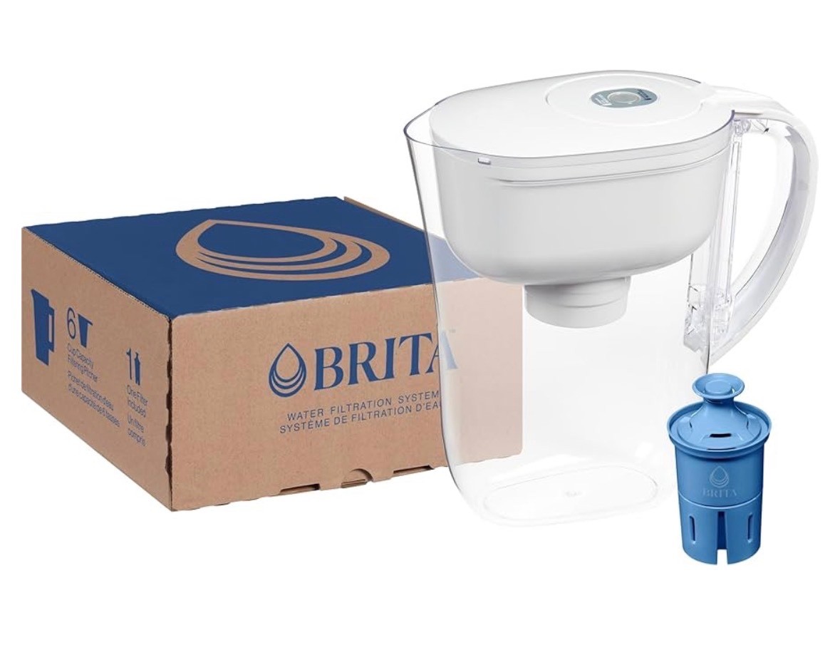 Brita Metro Small 6-Cup Elite Water Filter Pitcher WQA NSF/ANSI Certified White