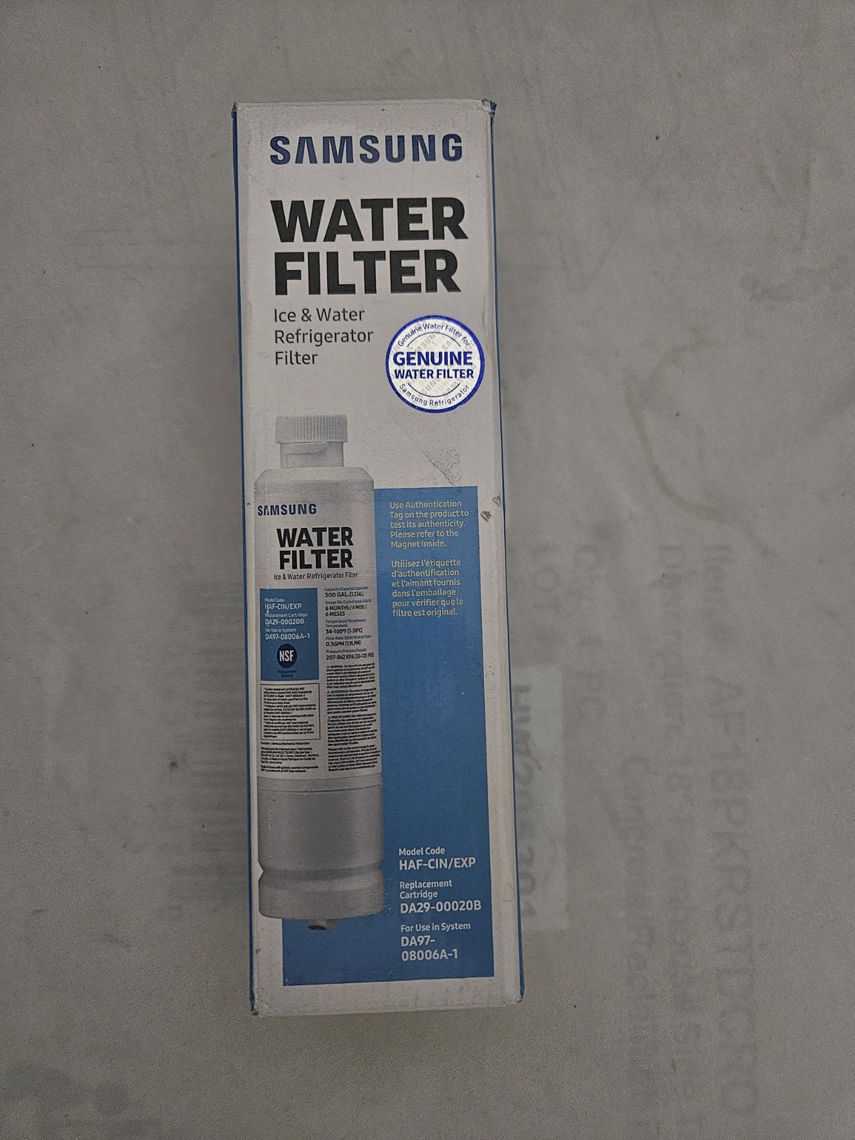 Samsung DA29-00020B HAF-CIN/EXP Refrigerator Ice Water Filter Da97-08006A-1