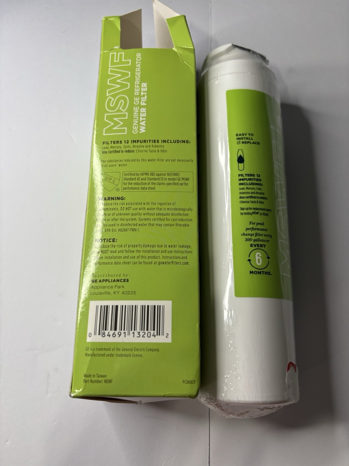 GE SmartWater MSWF Refrigerator Replacement Cartridge Water Filter