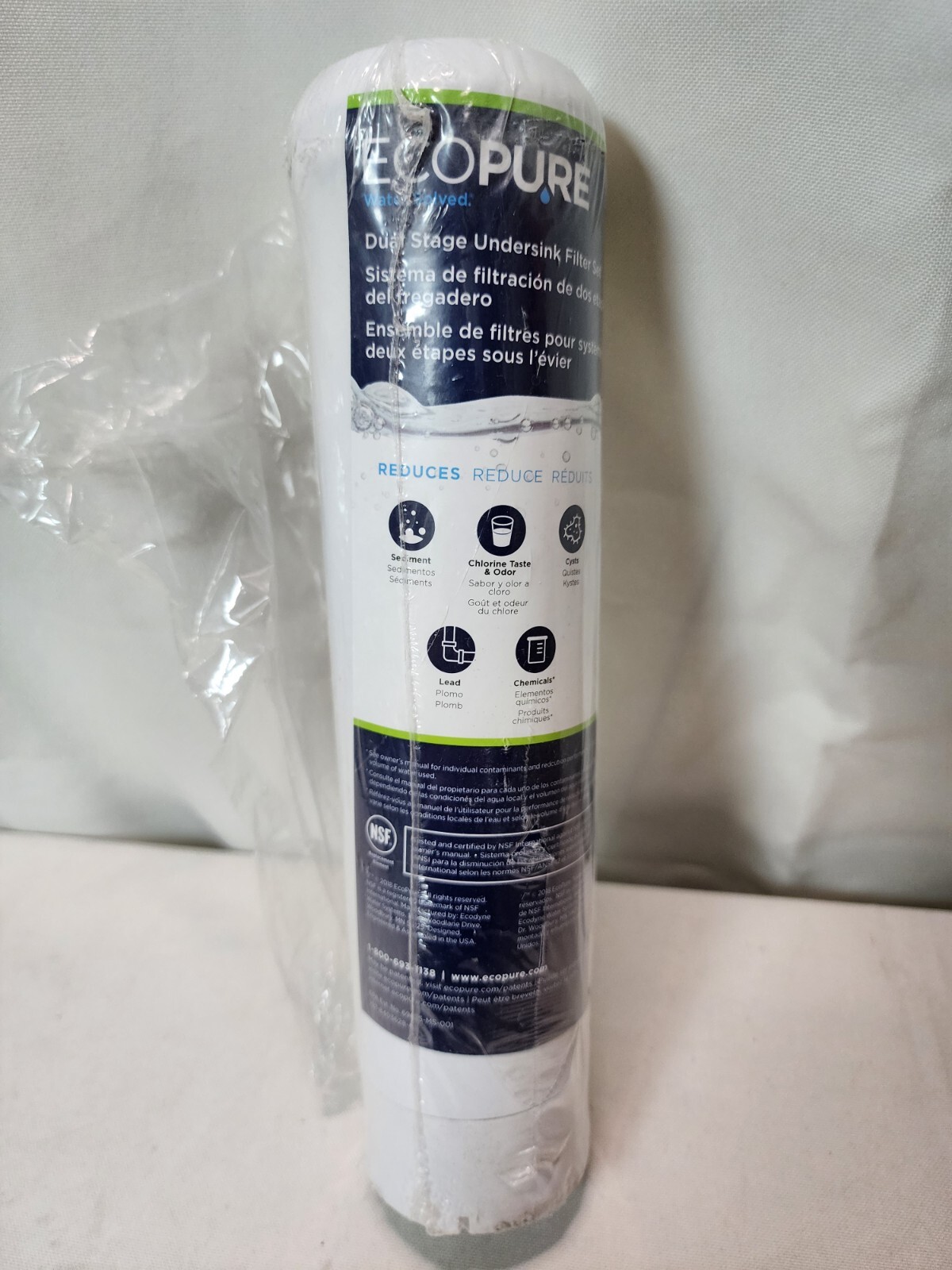 EcoPure ECOP20 Dual Stage Undersink Water Filtration System, 1 Count