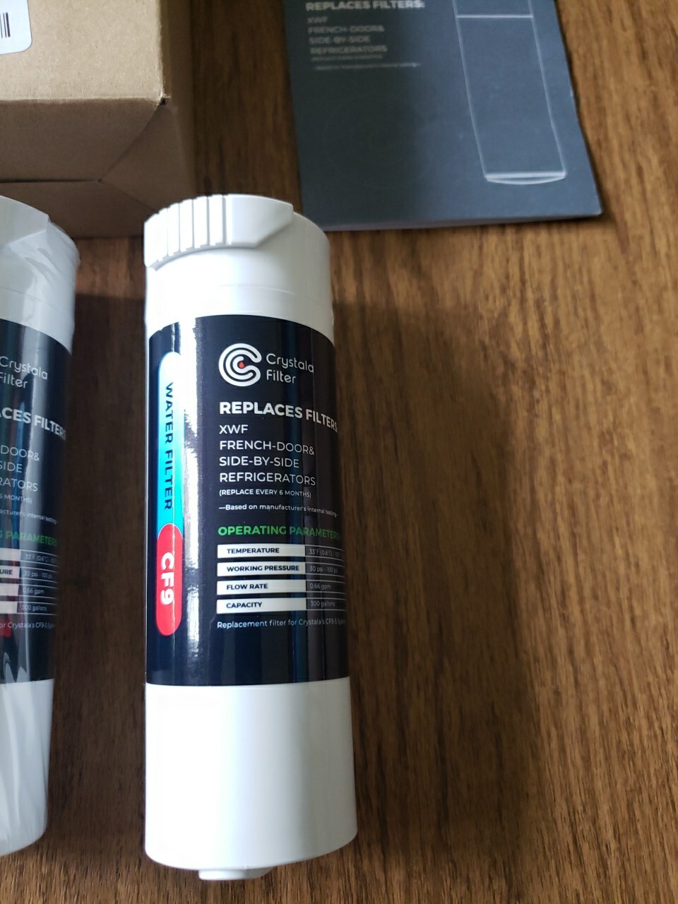 Crystala Filters 4 Pack Replaces Filters XWF, French Door & Side-by-side CF9 New