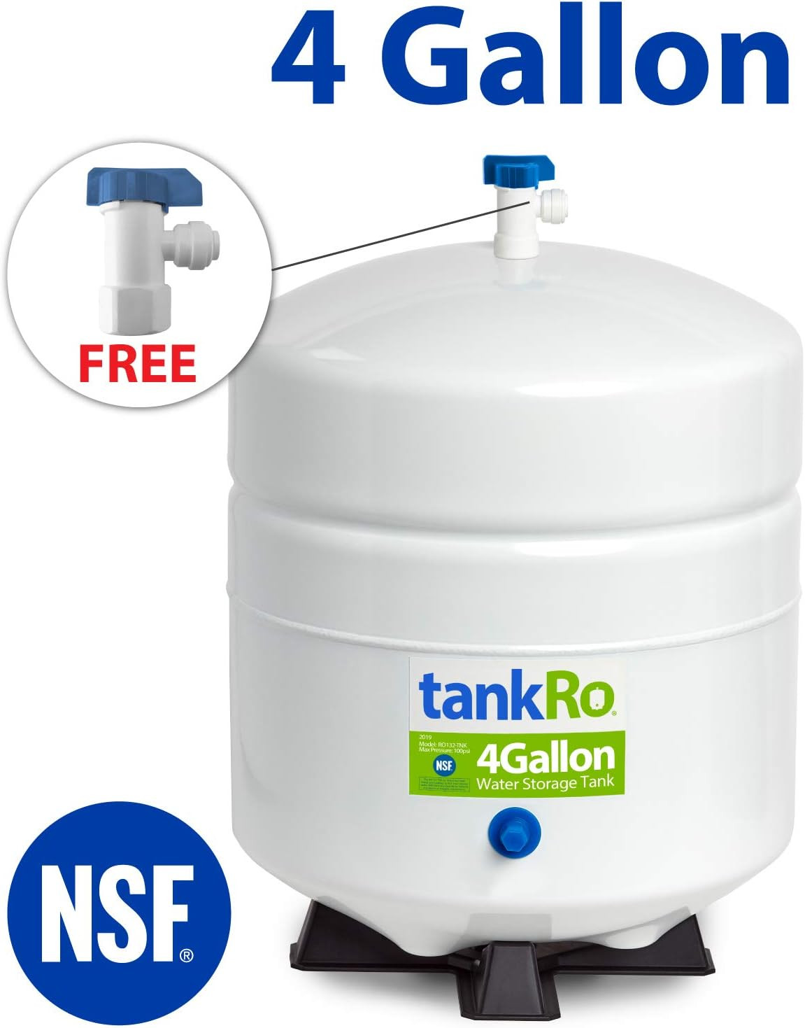 Tankro RO132-TNK RO Water Filtration System Expansion Tank 4 Gallon Capacity – N