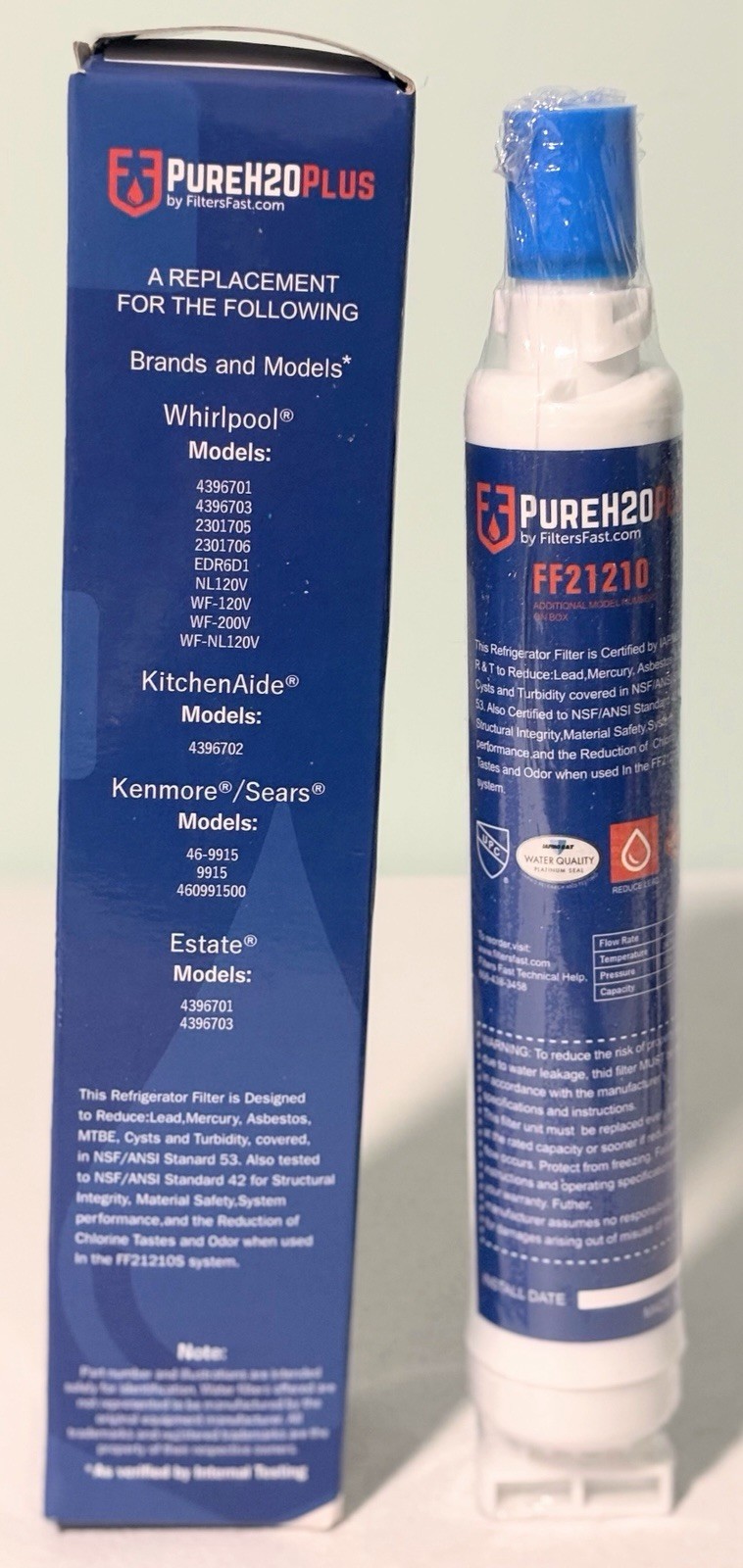 Pure H2O Plus FF21210 Refrigerator Water Filter See Pics For Compatible Models