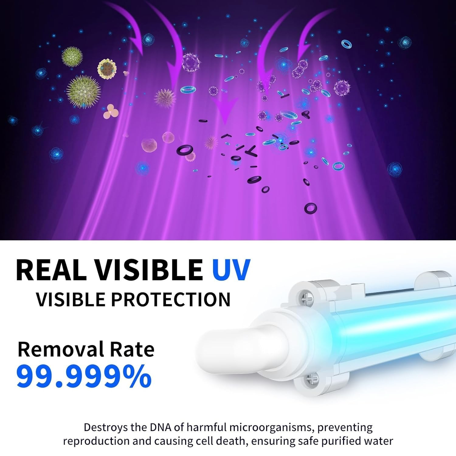 Reverse Osmosis Water Filter, 0 TDS UV Space-Saving Tankless RO System, 10-Layer