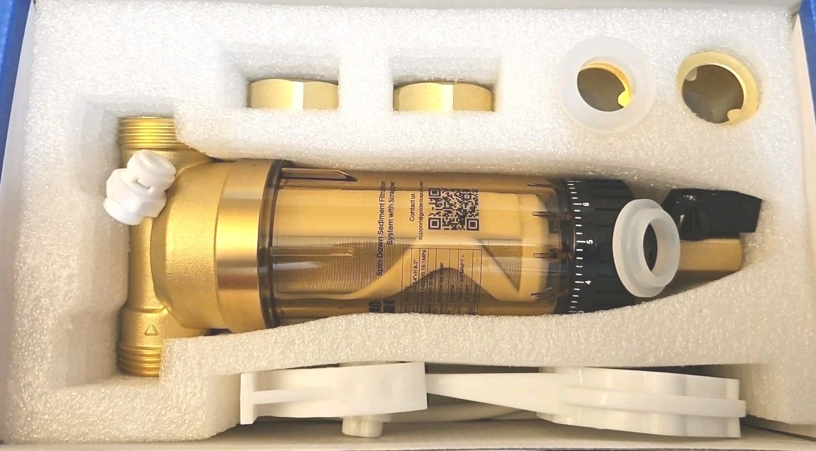 GOLDEN ICEPURE Spin Down Sediment Water Filter with Scrapper 40 Micron Reusable
