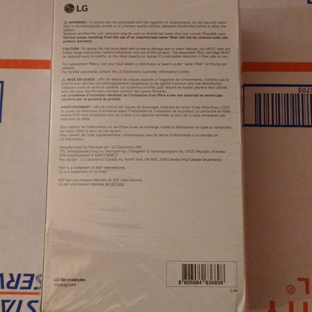 LG LT1000P2 6-Month / 200 Gallon Refrigerator Replacement Water Filter 2 Pack