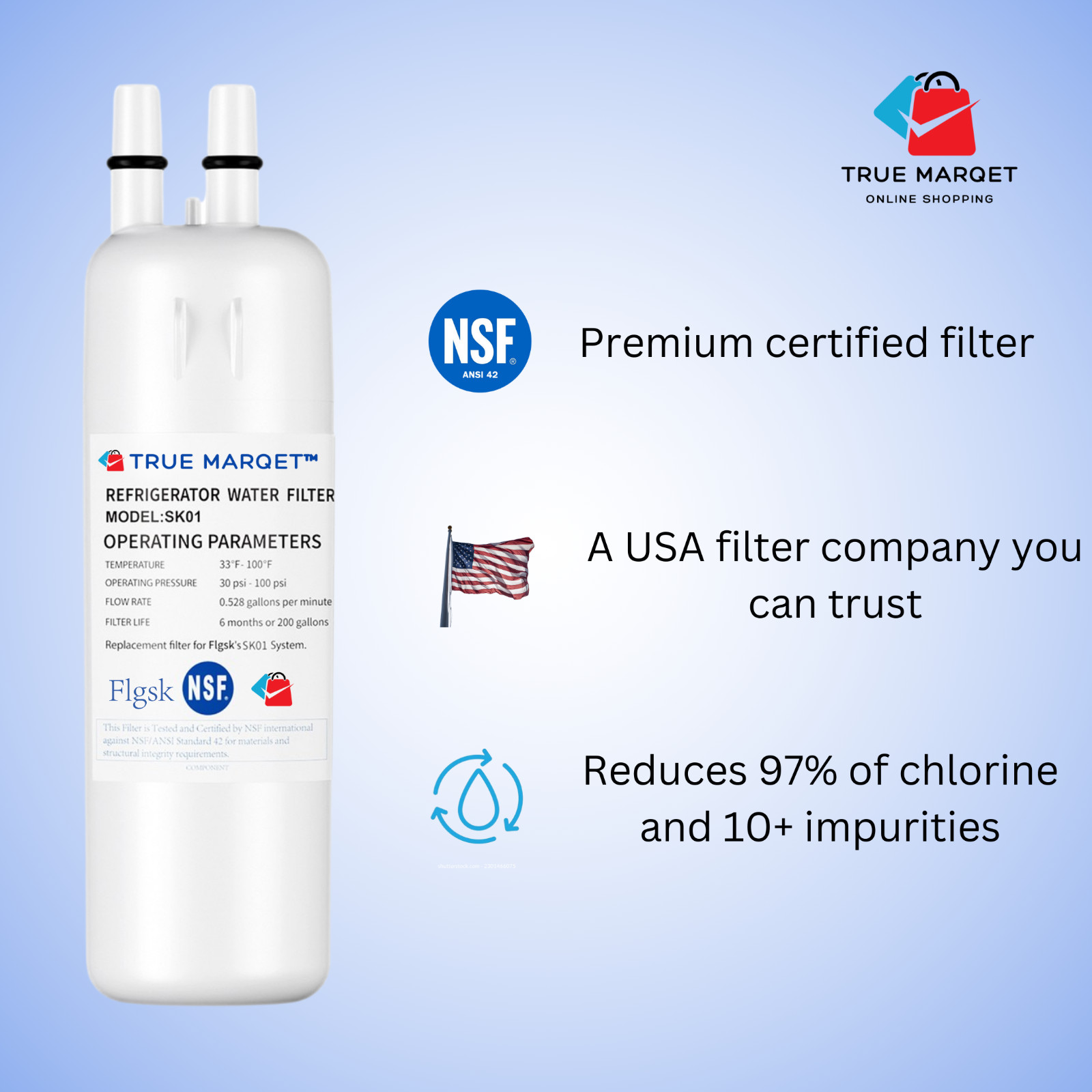4 Pck Fridge Filter – EDR1RXD1, W10295370A, Filter 1, 46-9081, 46-9930, KAD1RXD1