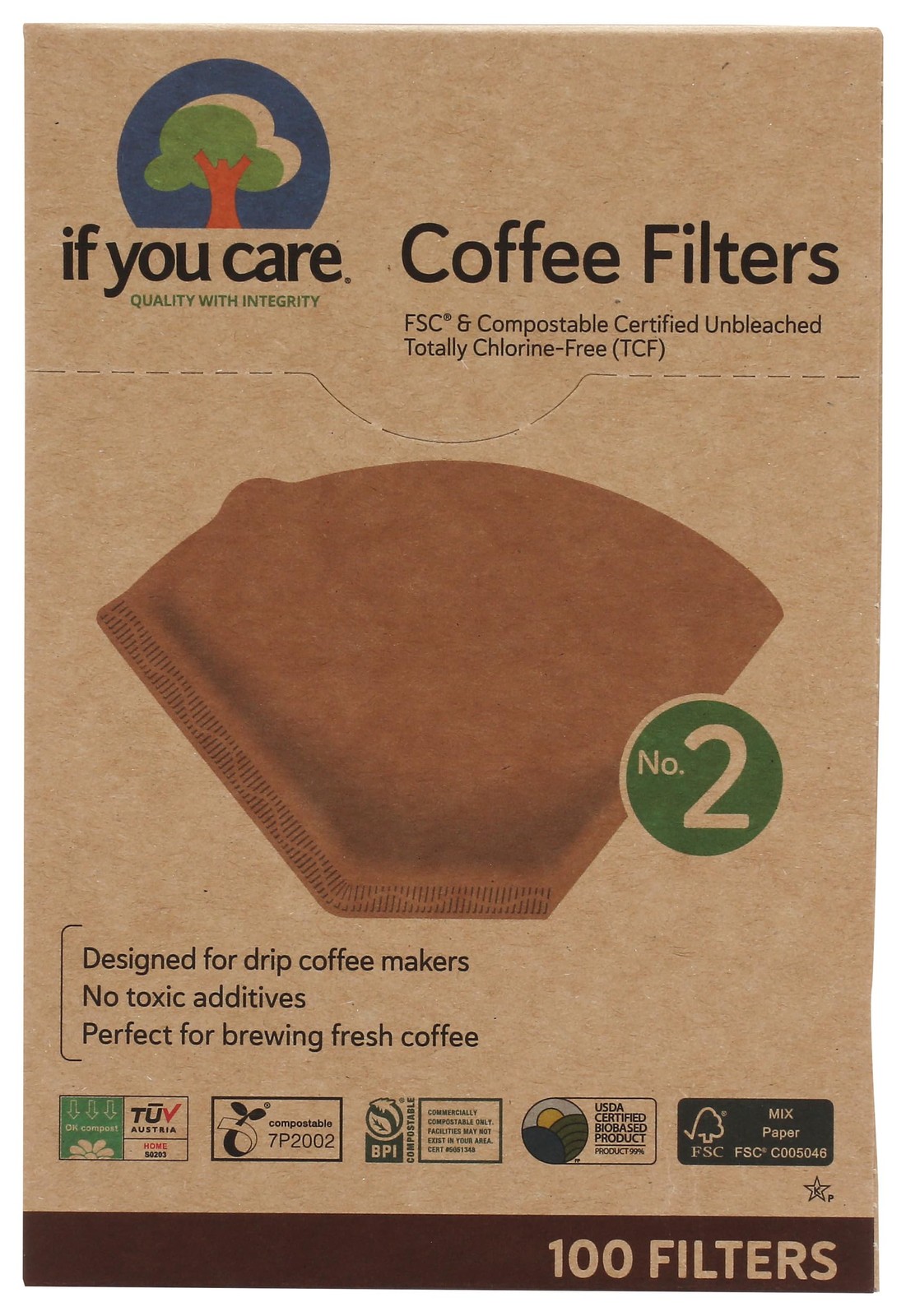 IF YOU CARE No. 2 Coffee Filters, 100 CT 100 Count
