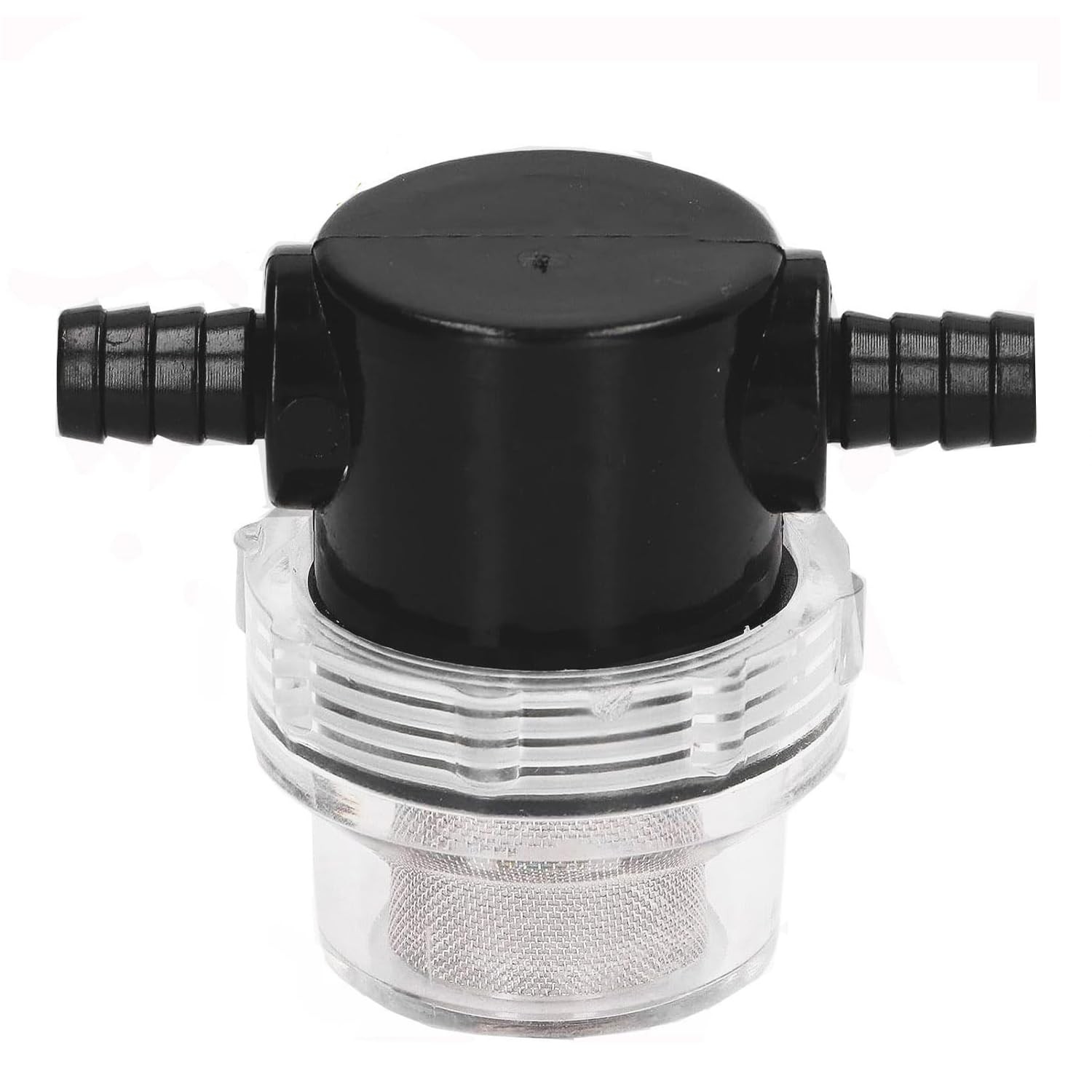 3/8 Inch Water Pump Strainer Hose Barb In-Line Twist-On Transparent