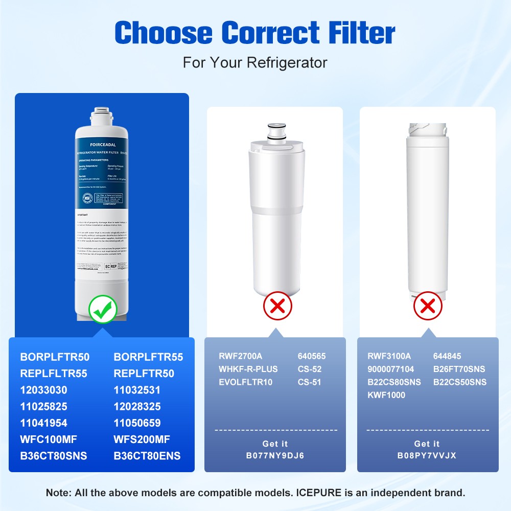 2Pack BORPLFTR50 Replacement for Bosch Ultra Clarity Pro WFC100MF Water Filter