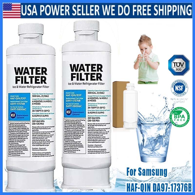 2Pcs REFRIGERATOR For Samsung DA97-17376B HAF-QINEXP Water Filter DA97-08006C