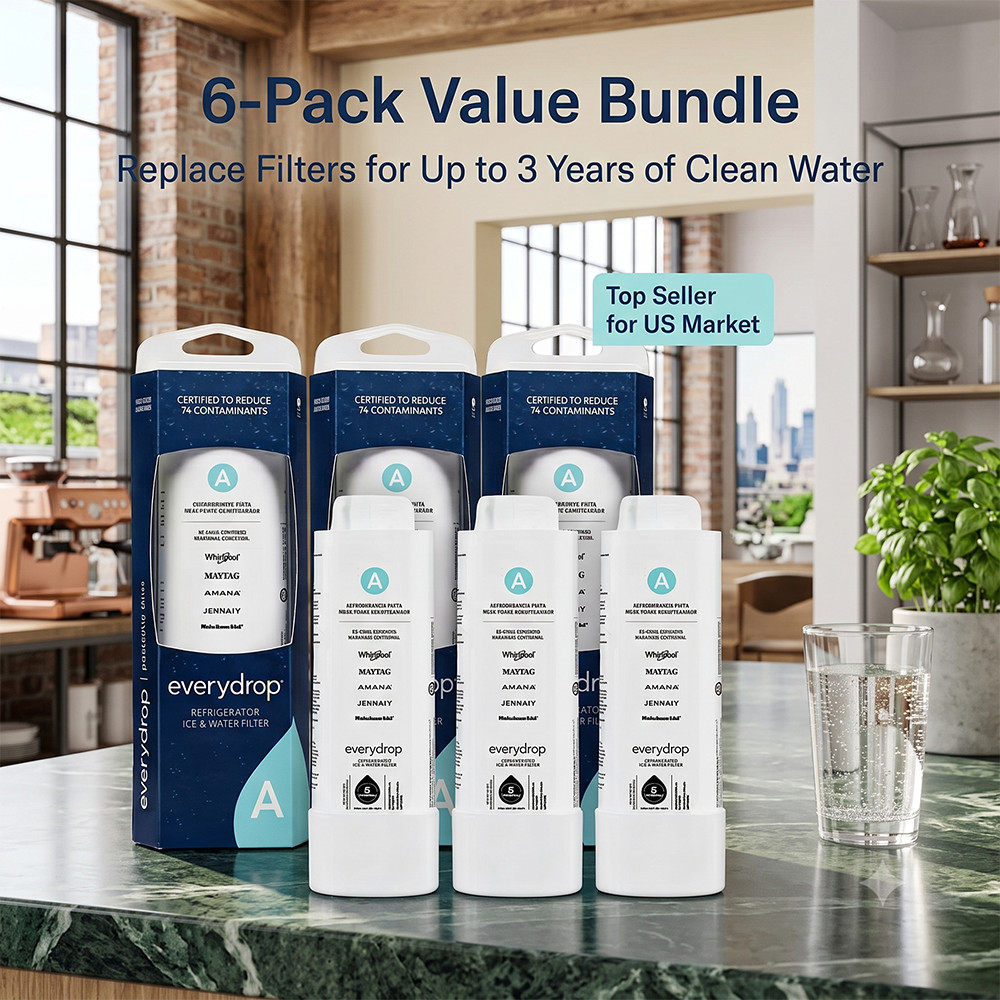 6Pack Refrigerator Cartridge Ice&Water Filter 4 ED²R4RX²D1 Replacement