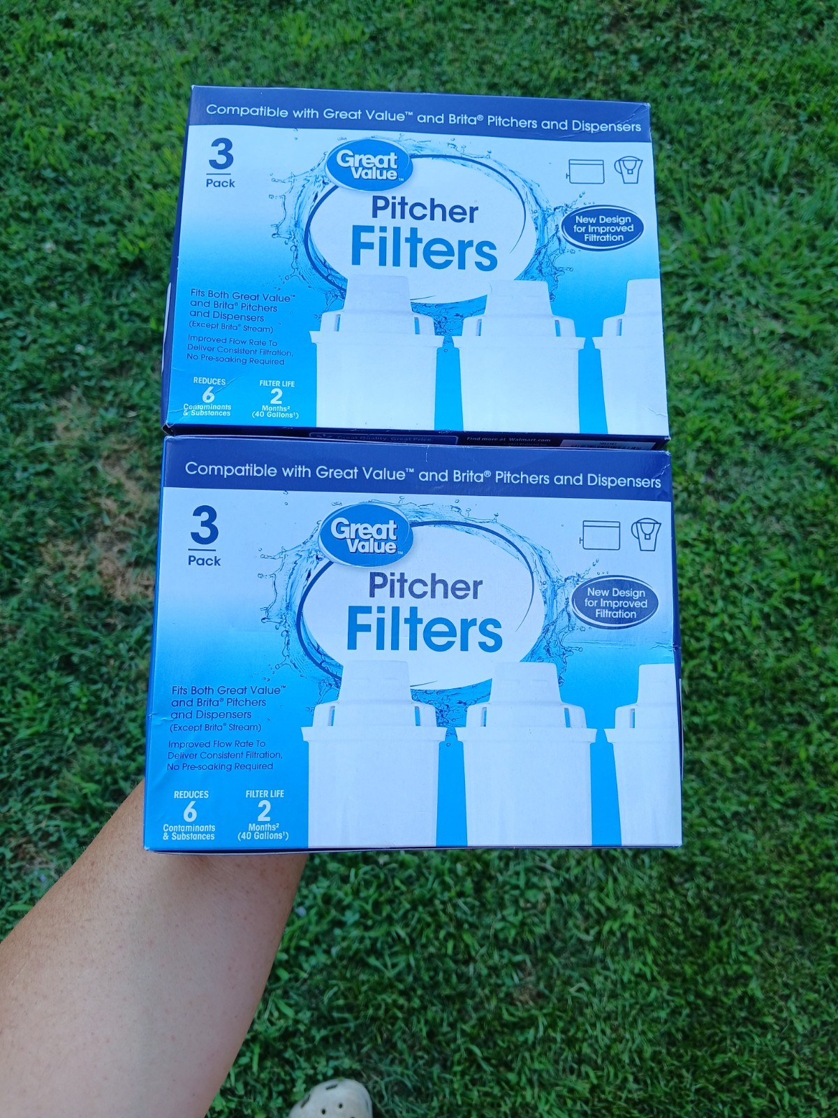 Great Value Water Filters, Fits Great Value & Brita Pitchers Replacement 3 Pack