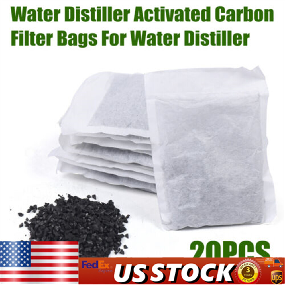 Activated Charcoal Carbon Filter in 20 Bags Packs For Pure Water Distiller SALE