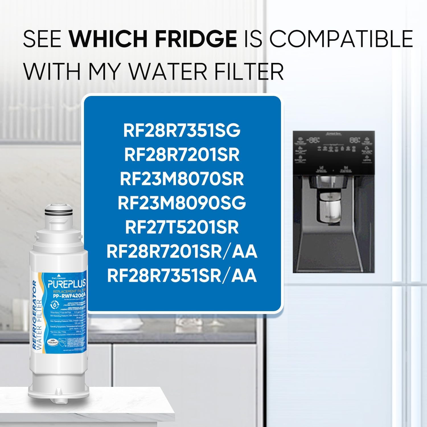 PUREPLUS DA97-17376B Refrigerator Water Filter Compatible with Samsung, 1-Pack