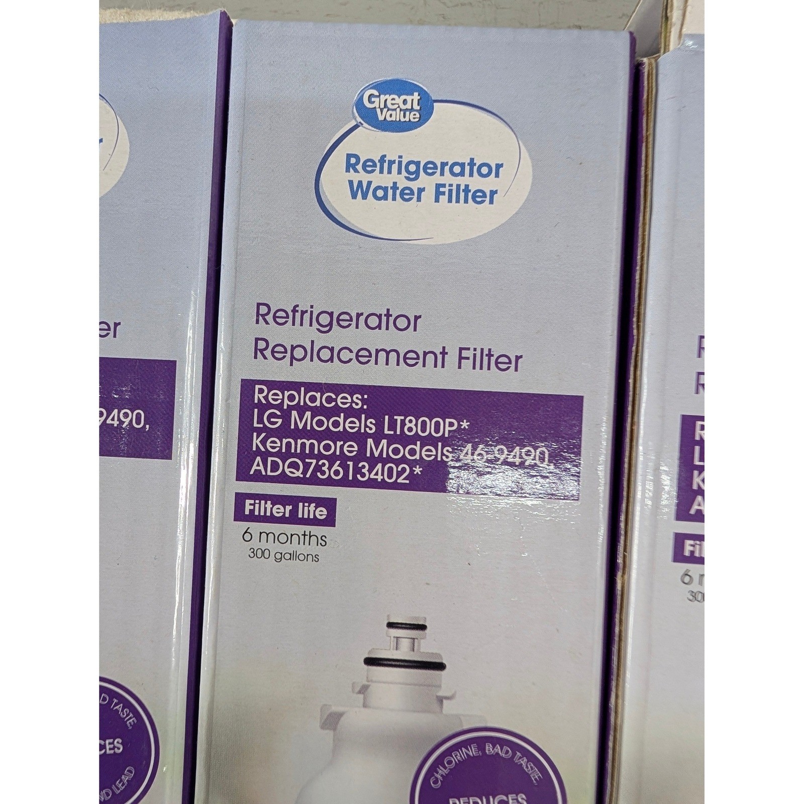 3 Great Value Refrigerator Water Filter Replaces LG LT800P 6 Months 300 Gal NEW