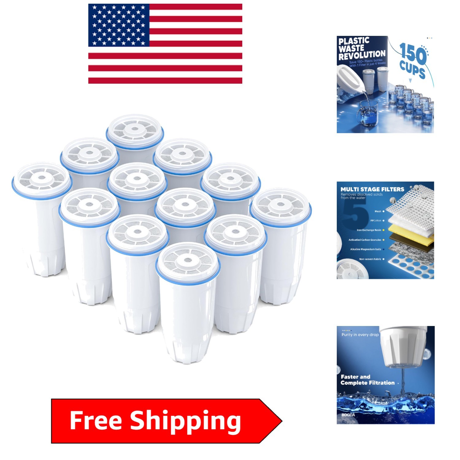 Upgraded 12-Pack Water Filters for Zero Dispenser – Safe & Contaminant-Free