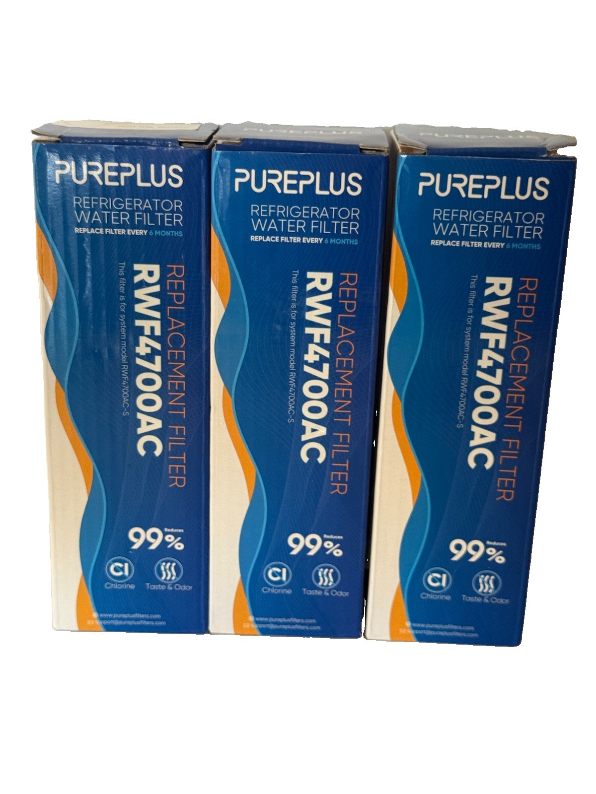 PurePlus RWF4700AC Refrigerator Water Filter Replacement 3-Pack Brand New