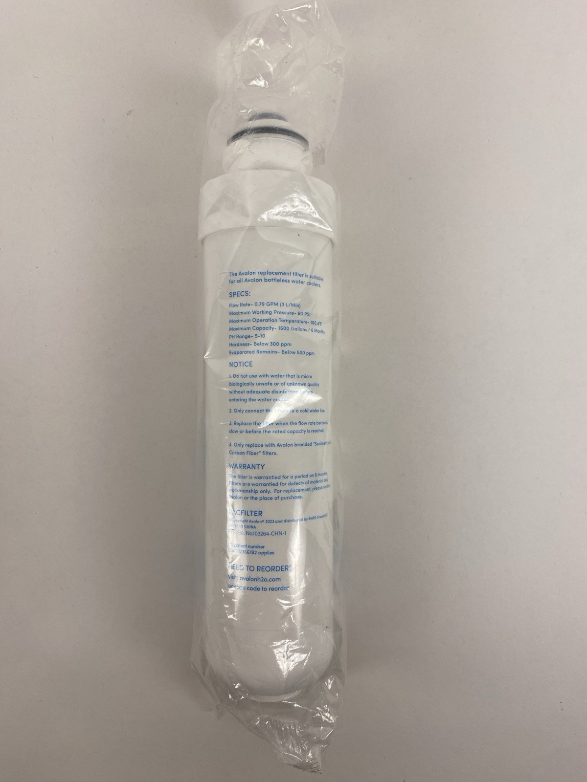 Avalon High Performance PAC Sediment Carbon Fiber Water Filter