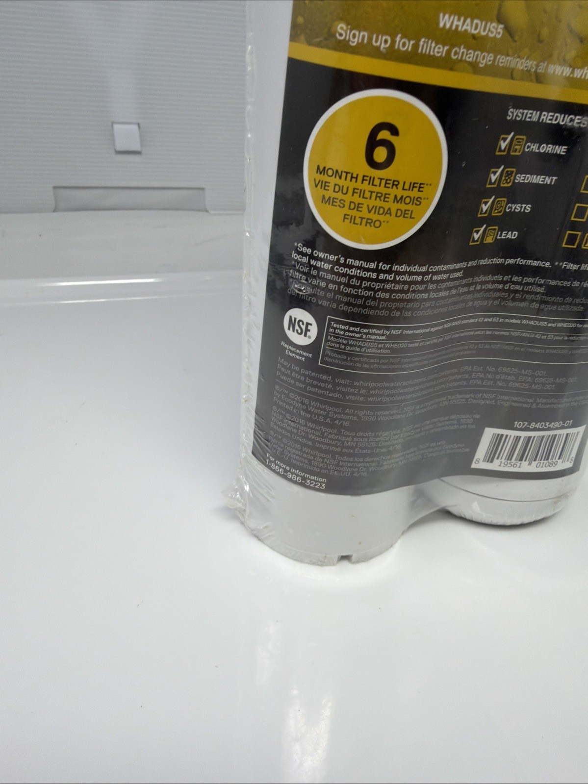 Whirlpool WHEEDF Dual Stage Replacement Water Filters For WHADUS5 WHED20