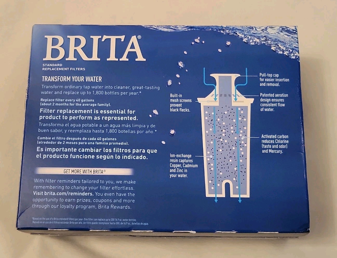 Brita Standard Water Filter 0B03 Replacement 3 Pack Pitchers Dispensers