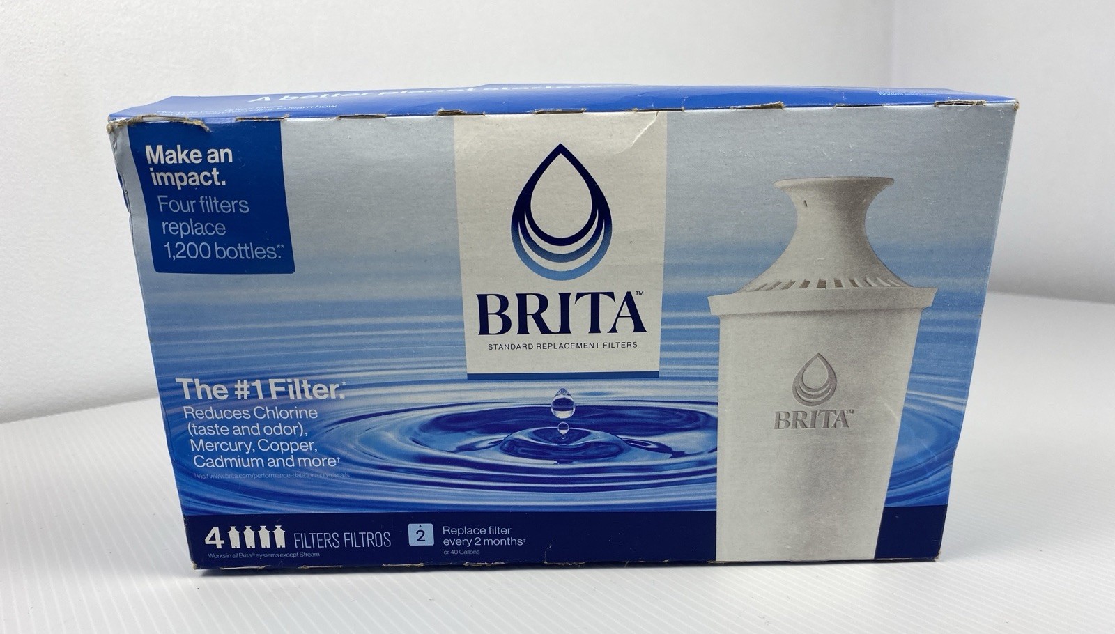 New Sealed Brita Original Replacement Water Filters Water Pitchers 4 Count