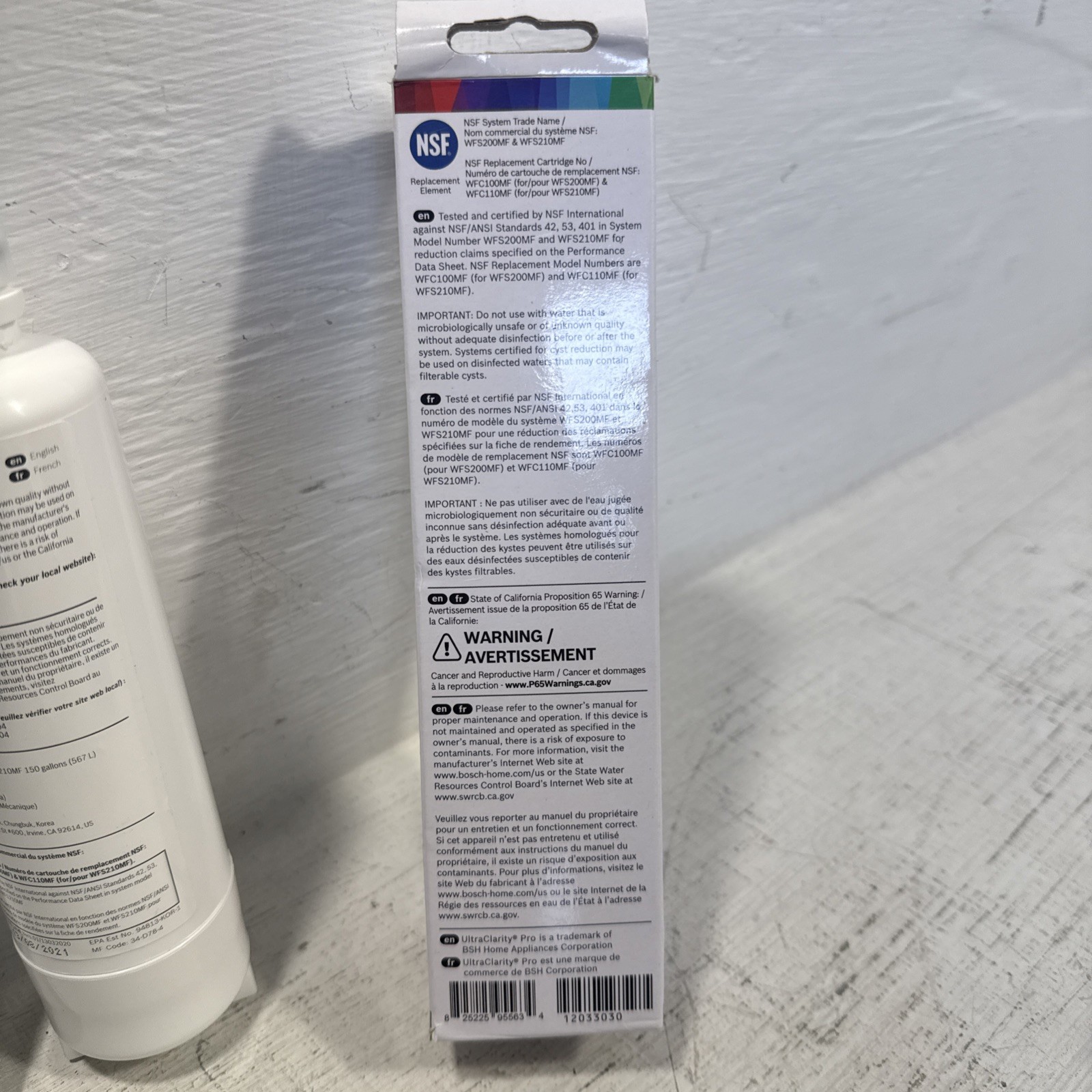 Bosch Ultra Clarity Pro 1 Pack BORPLFTR50 Water Filter Blue #WFS200MF/WFS210MF