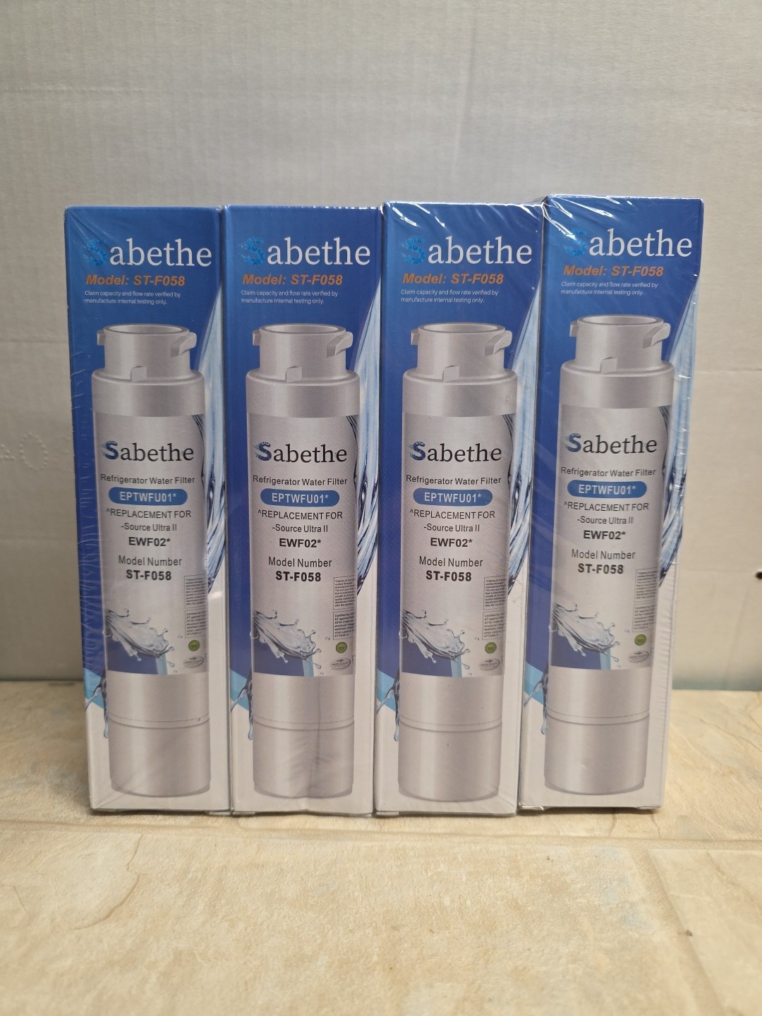 4 PACK NEW EWF02 Refrigerator Water Filter Replacement For EPTWFU01 Ultra 2