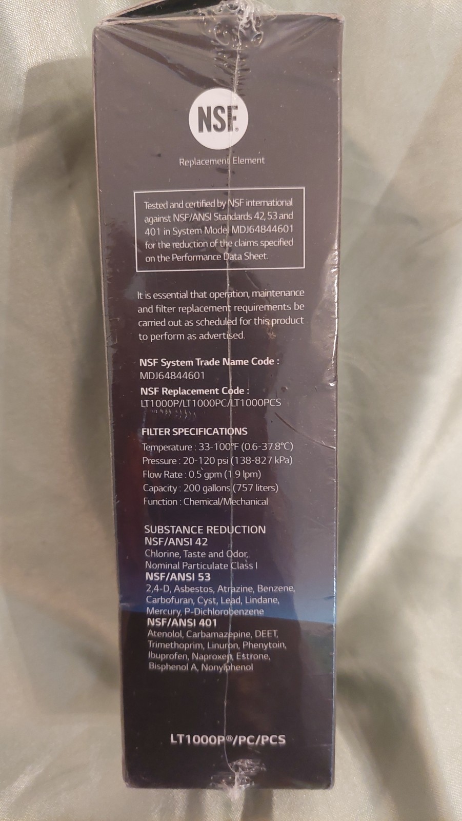 LG LT1000P Water Filter Replacement Cartridge LT1000PC/PCS – NSF